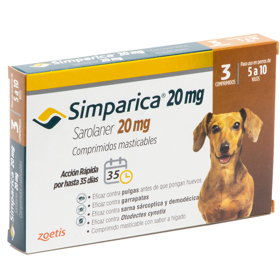 SIMPARICA 20MG 5,1-10 KG 3 COMPRIMIDOS