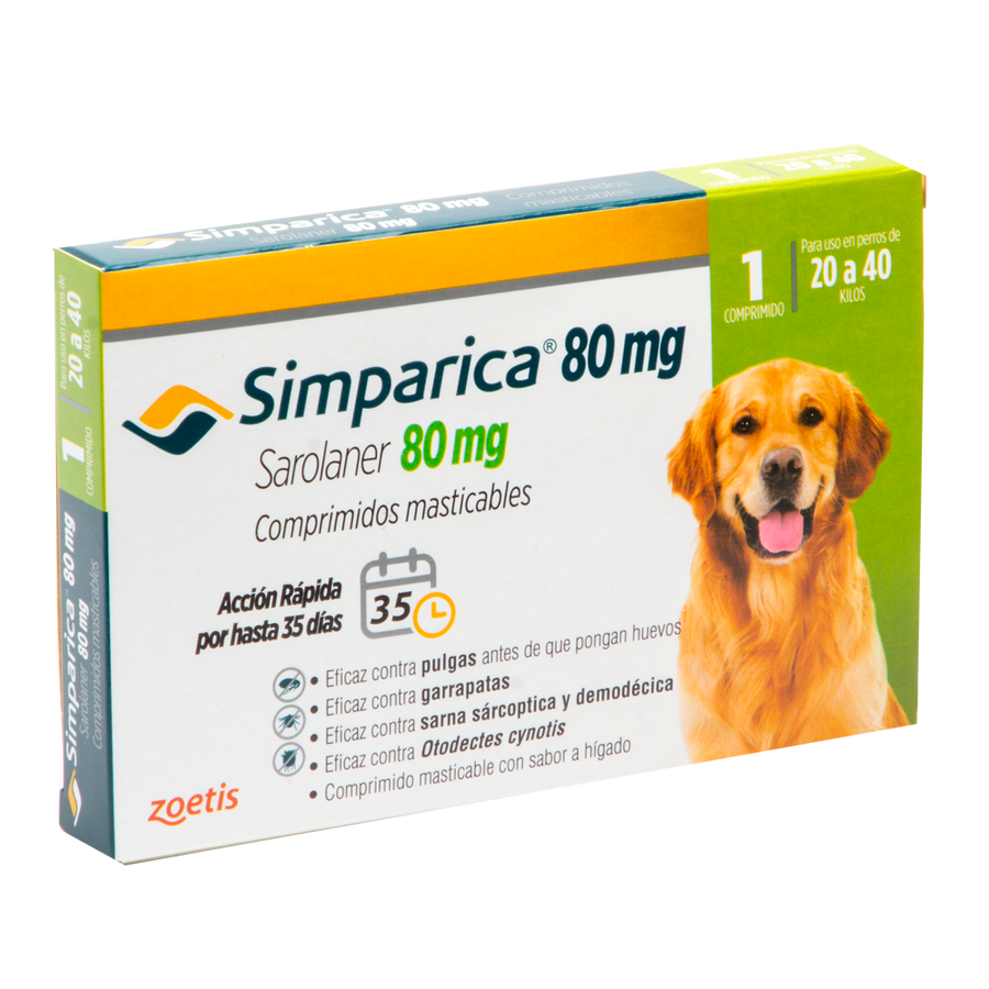 SIMPARICA 80 MG 20-40 KG 1 COMPRIMIDO