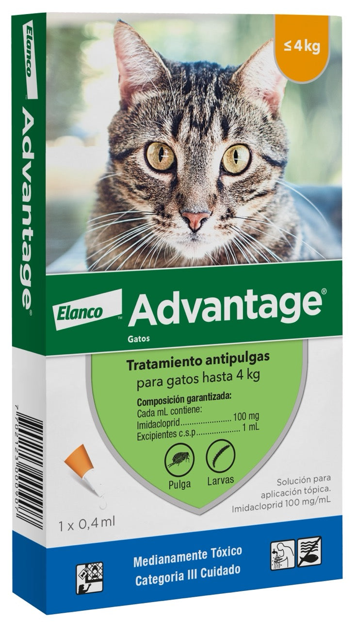 Advantage Pipeta Gato 0-4 kg | Antipulgas para Gatos