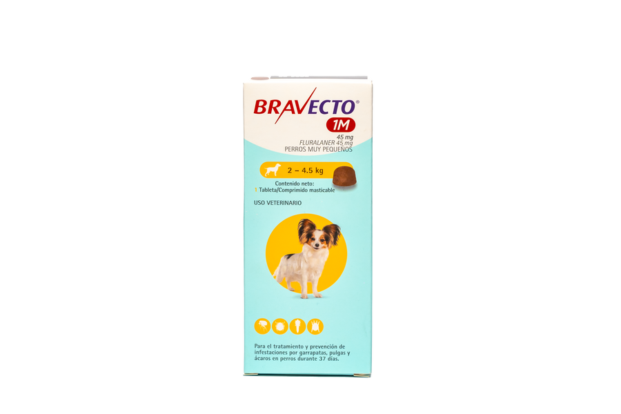Bravecto 1M Perro 2-4,5 kg | Antipulgas y Garrapatas Masticable