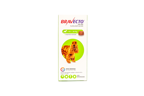 Bravecto 3M Perro 10-20 kg | Antipulgas y Garrapatas 3 Meses