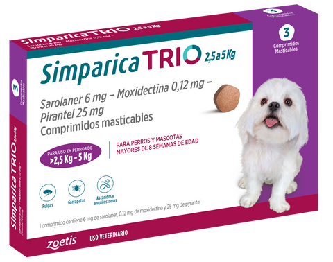 SIMPARICA TRIO 2.5-5 KG 3 COMP