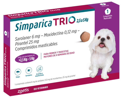 SIMPARICA TRIO 2.5-5 KG 1 COMP