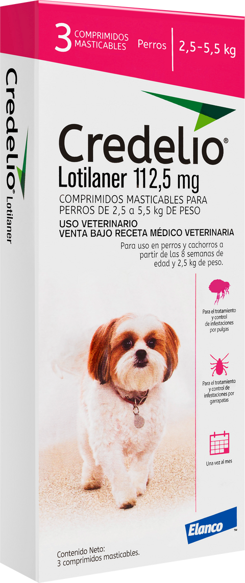 CREDELIO 112,5 MG 2.5-5.5 KG 3 COMPRIMIDOS