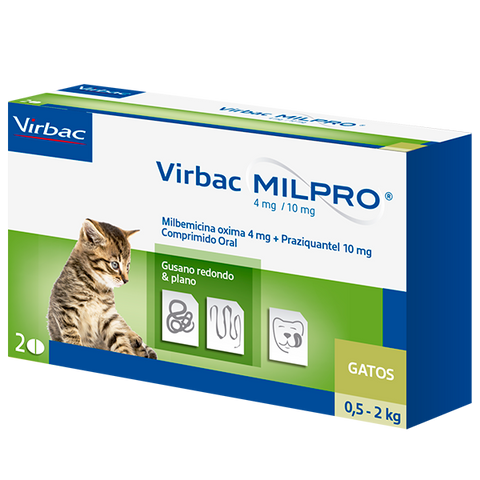 VIRBAC MILPRO GATOS 0.5-2 KG 2 COMPRIMIDOS
