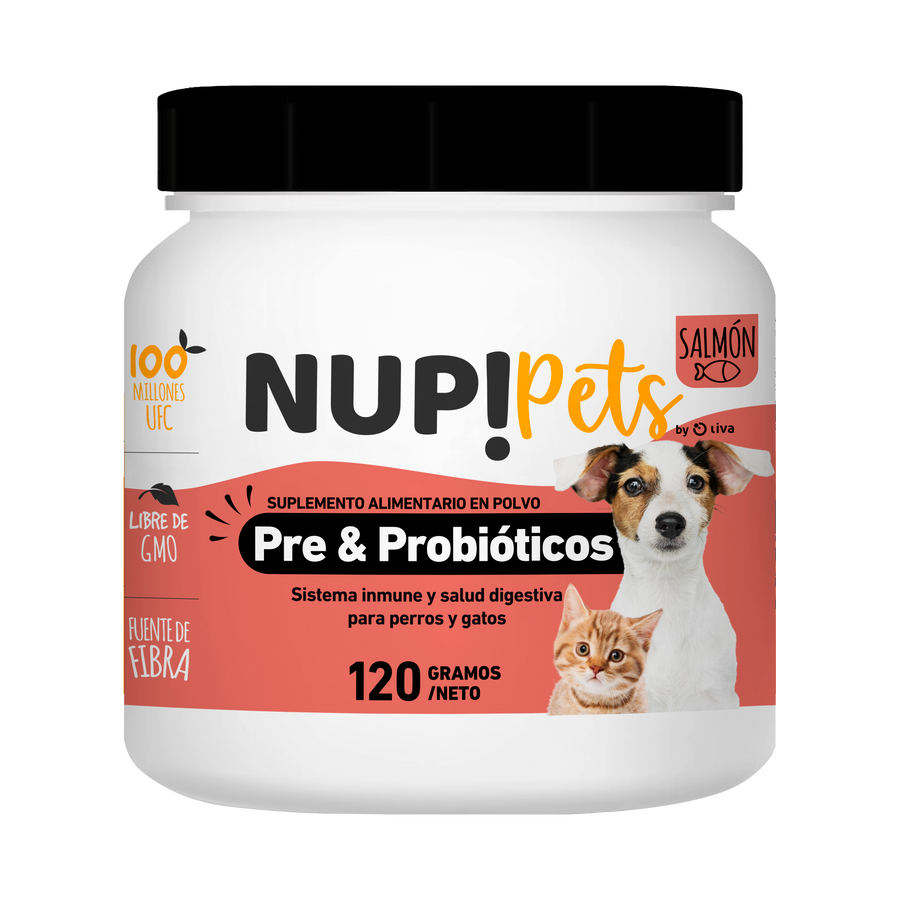 NUP PETS PRE Y PROBIOTICOS SALMON 120 GRAMOS