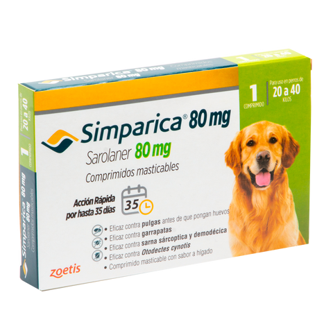 SIMPARICA 80 MG 20-40 KG 1 COMPRIMIDO