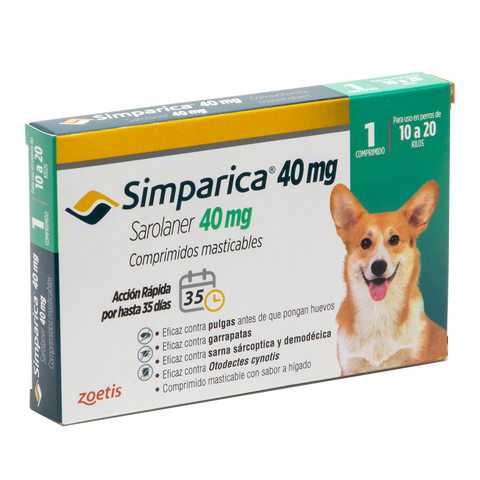 SIMPARICA 40 MG 10-20 KG 1 COMPRIMIDO
