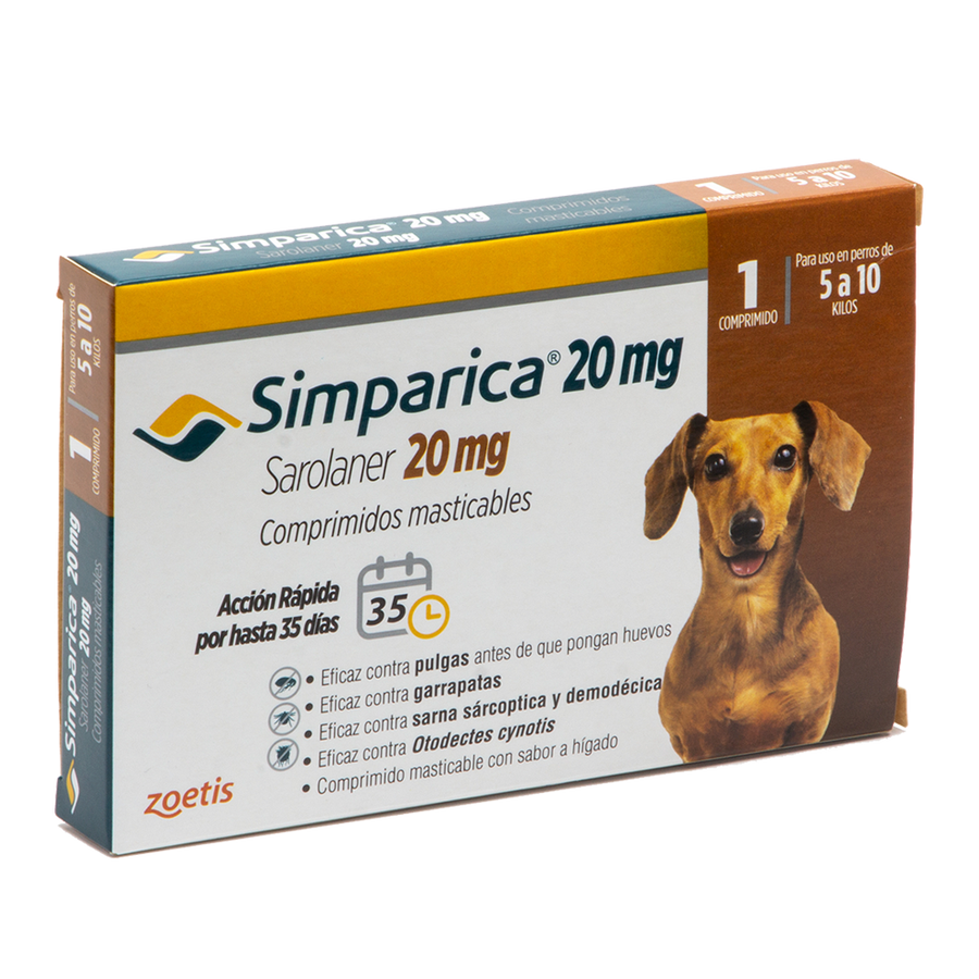 SIMPARICA 20 MG 5-10 KG 1 COMPRIMIDO