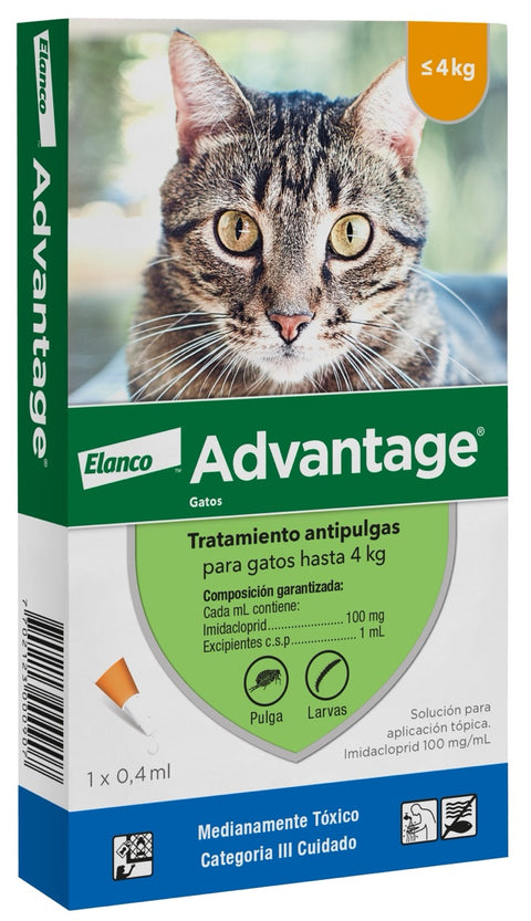 Advantage Pipeta Gato 0-4 kg | Antipulgas para Gatos