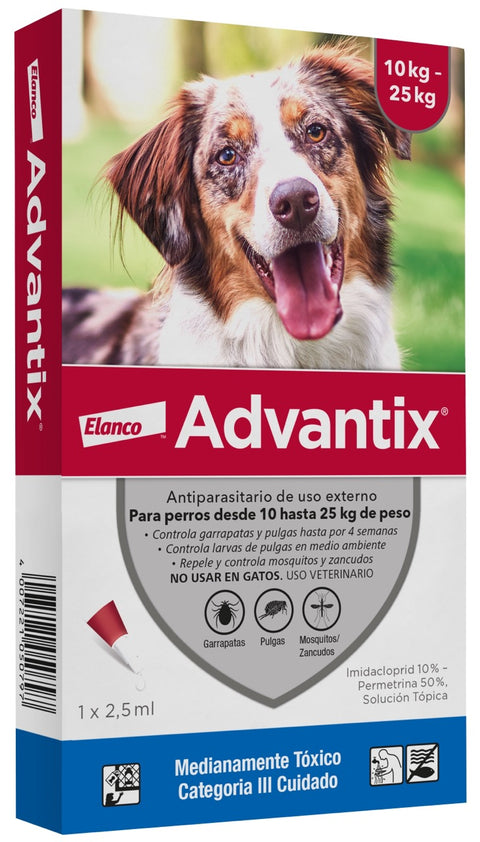 Advantix Pipeta Perro 10-25 kg | Antipulgas, Garrapatas y Mosquitos