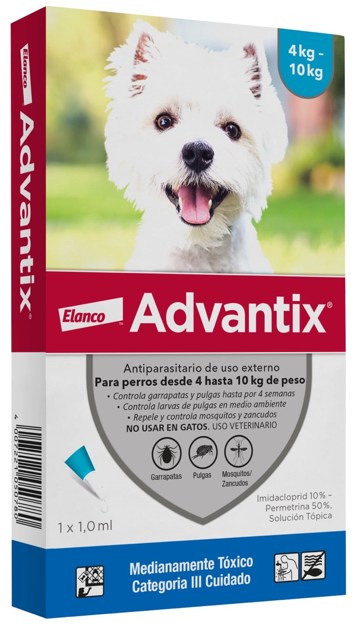 Advantix Pipeta Perro 4-10 kg | Antipulgas, Garrapatas y Mosquitos