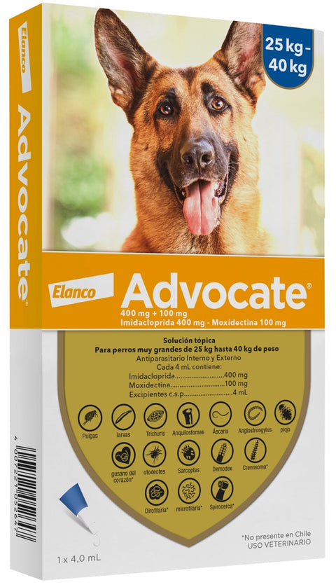 Advocate Perro Pipeta 25-40 kg | Antiparasitario Externo e Interno