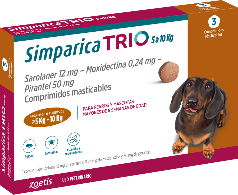 SIMPARICA TRIO 5-10 KG 3 COMP