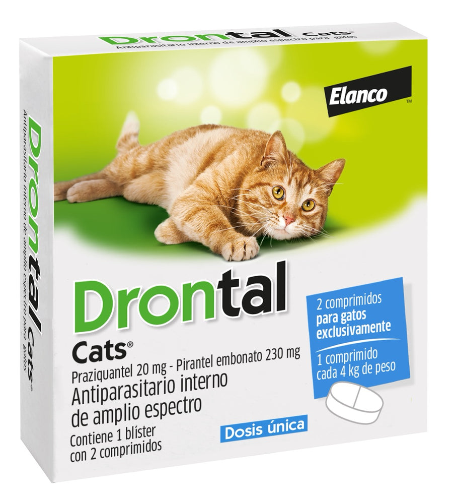 Drontal Gatos 4 kg 2 Comprimidos | Desparasitante Interno Gatos