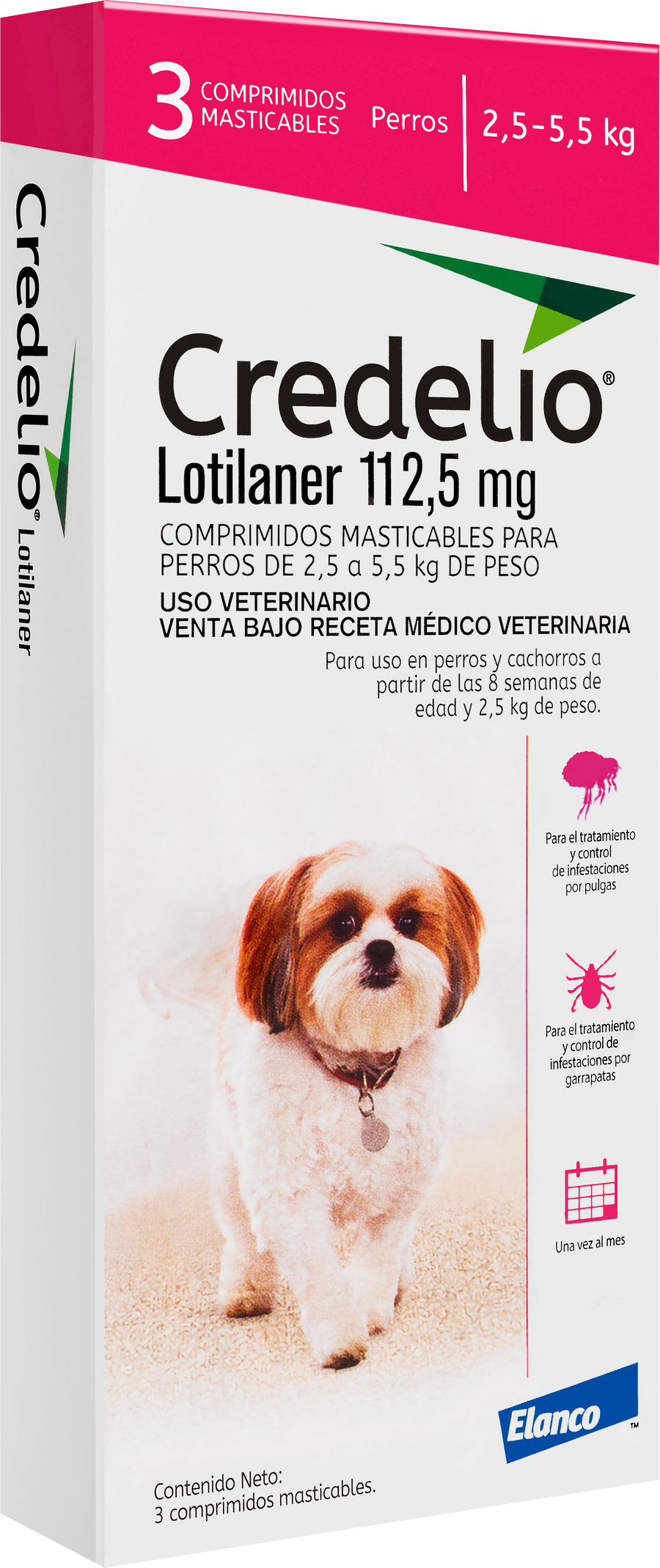 CREDELIO 112,5 MG 2.5-5.5 KG 3 COMPRIMIDOS
