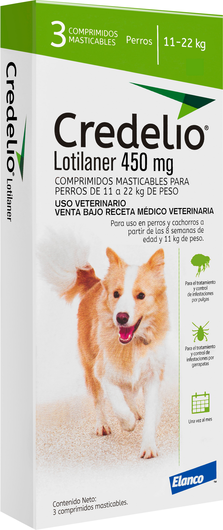 CREDELIO 450 MG 11-22 KG 3 COMPRIMIDOS