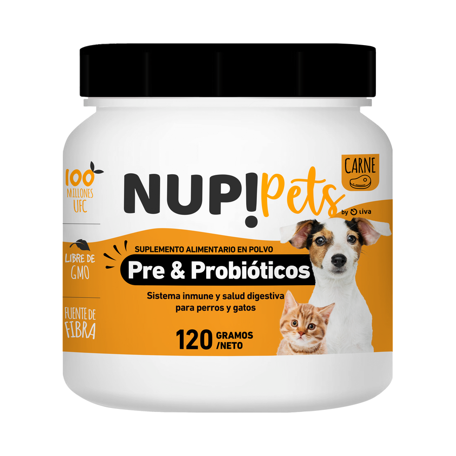 NUP PETS PRE Y PROBIOTICOS CARNE 120 GRAMOS